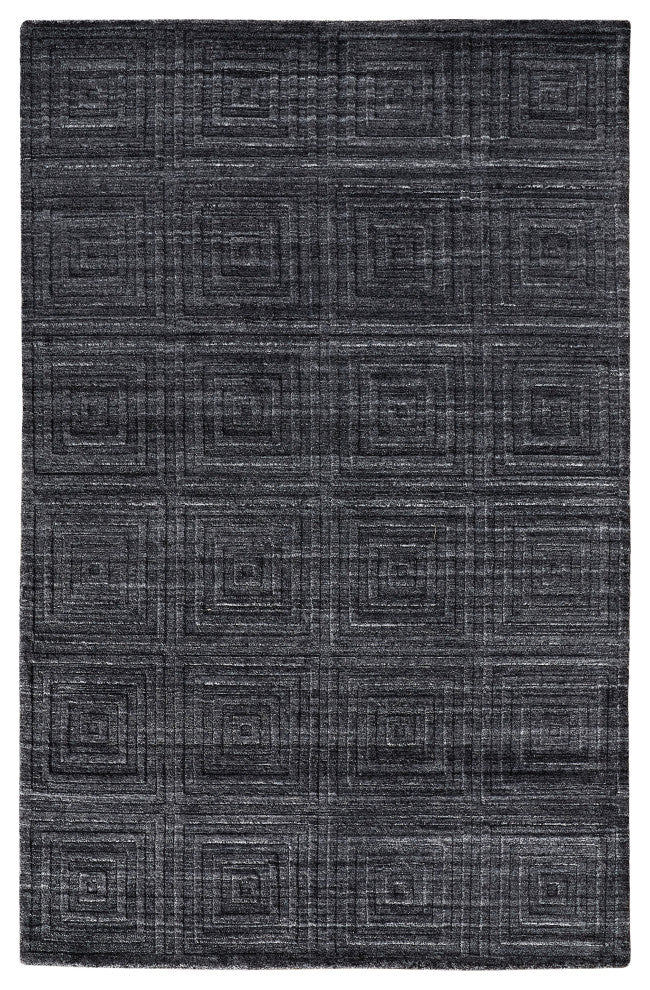 Weave & Wander Tatem Minimal Viscose Rug, Charcoal Gray/Gray, 8' x 10' Rug