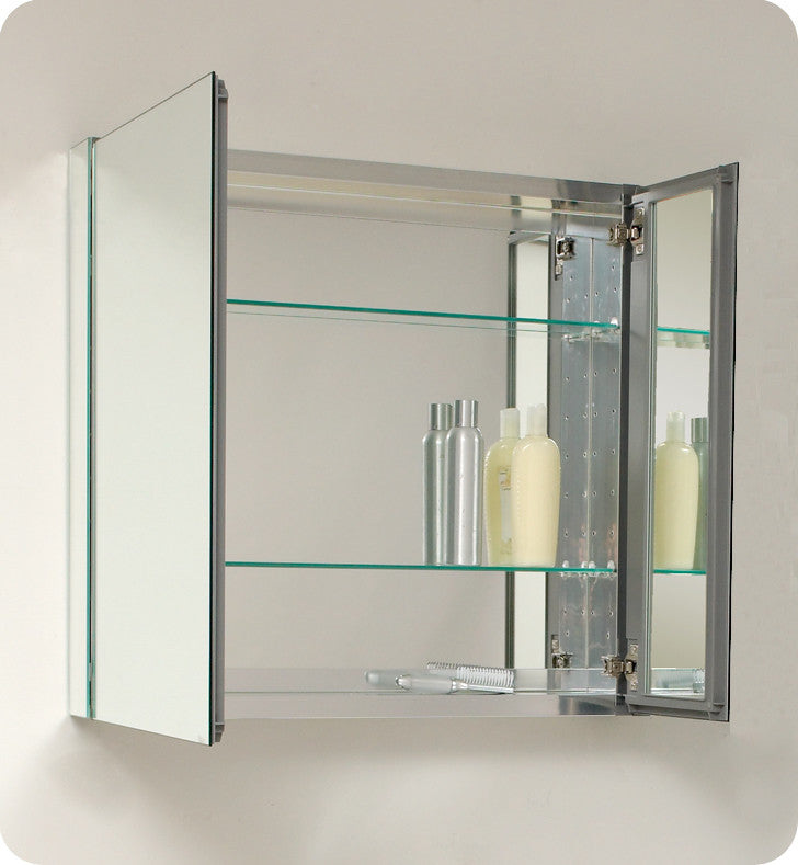 Livello 30" Black Modern Bathroom Vanity With Medicine Cabinet, FFT1030CH