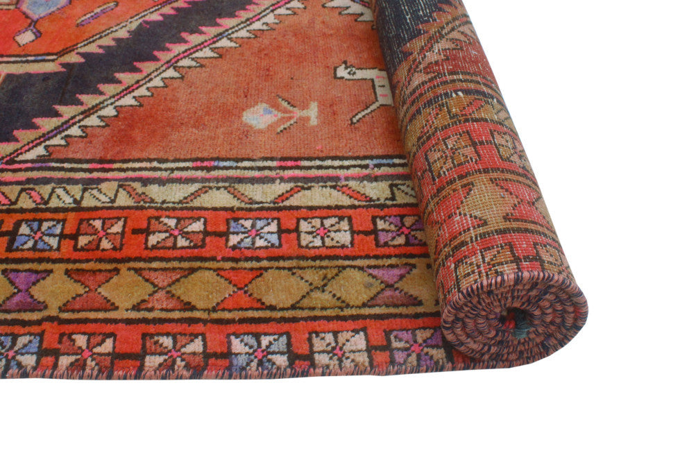 Fine Vintage Distressed Sema Rust/Beige Runner, 4'11x9'10