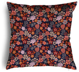 Succulent Garden Accent Pillow With Removable Insert, Navy, 18"x18"
