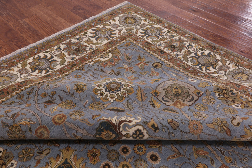 Hand-Knotted Persian Tabriz Wool Rug 8' 9" X 11' 9" Q6154