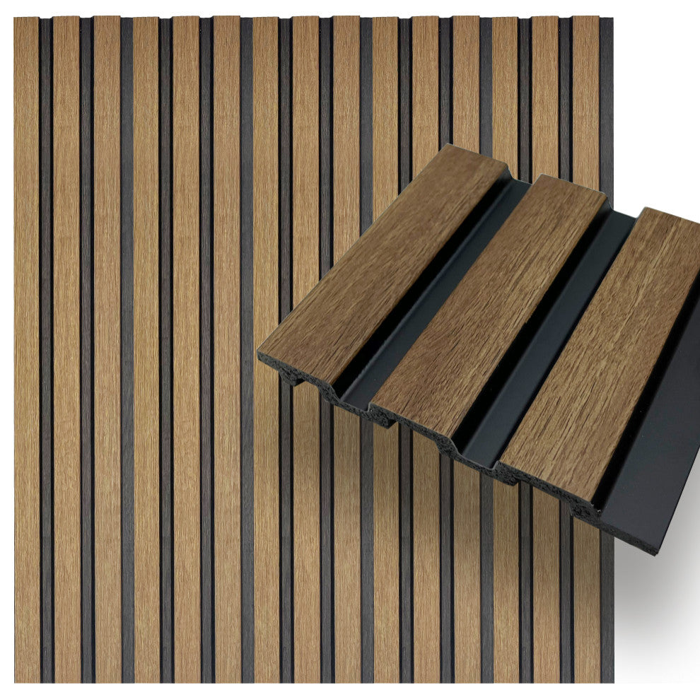 Waterproof Slat Panel, Walnut, Sample