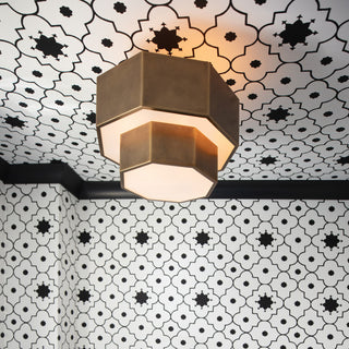 Hinkley Facet Convertible Chandelier, Heritage Brass, 16.5"