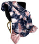 Plutus Pink Navy Fureal Faux Fur Luxury Throw Blanket, Throw 60"W x 90"L