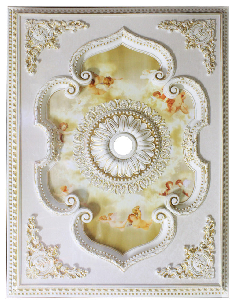 Artistry Lighting, Rectangle 63" x 47" White Ceiling Medallion (ART1216-F1-023)