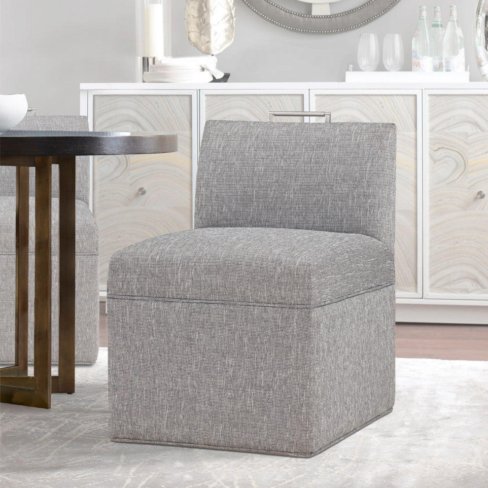 Delray Modern Upholstered Castered Chair, Ashen Grey