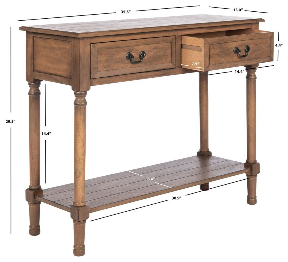 Safavieh Primrose 2 Drawer Console Table, Brown