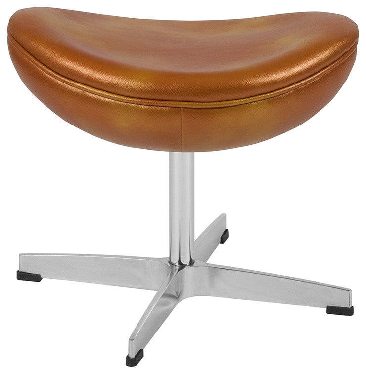 Gold Leather Ottoman