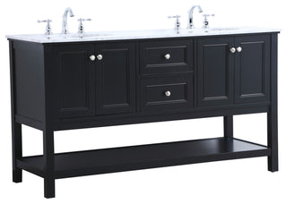 Home Living 60" Double Sink Bathroom Vanity Set, Black