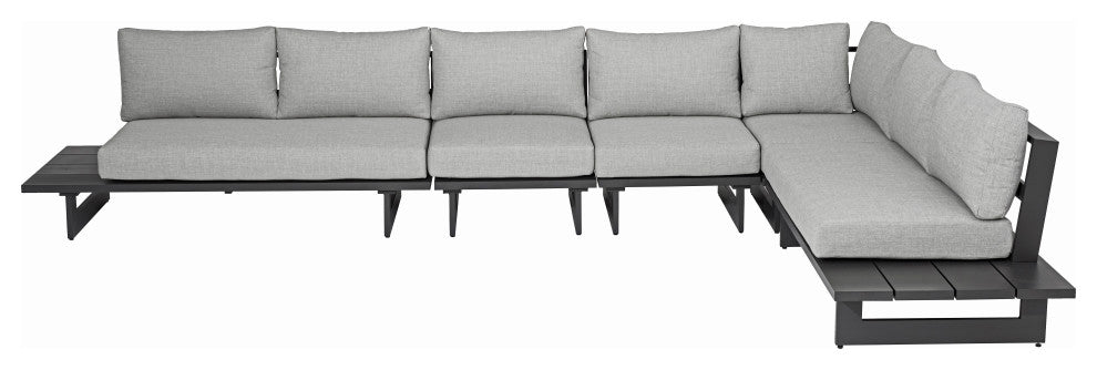 Maldives Grey Water Resistant Fabric Outdoor Patio Modular Sectional