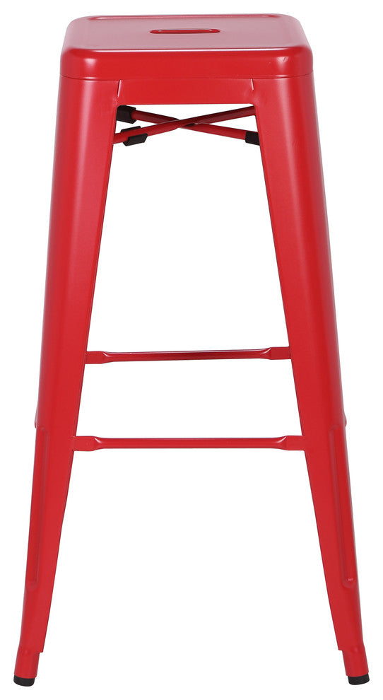 Highland Commercial Grade Barstool,  Frosted Red (Set of 4)