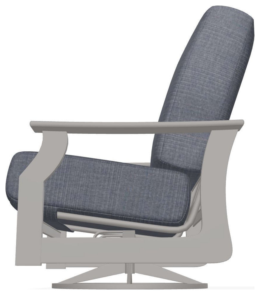 St. Catherine Deep Seat Outdoor Swivel Rocker, Proven Denim/Warm Gray