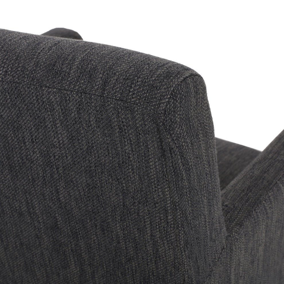 Chaparral Contemporary Fabric Upholstered Wood 30.5" Barstools, Set of 2, Charcoal/Gray
