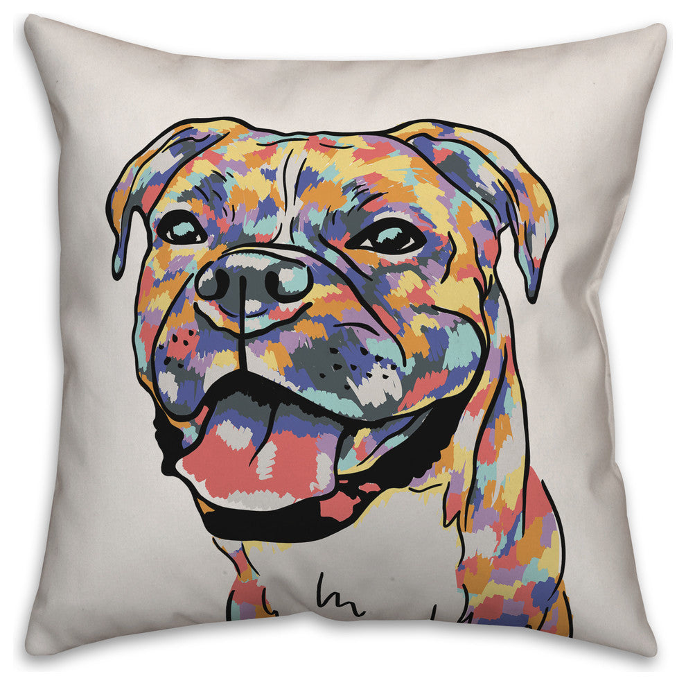 Watercolor Boxer Throw Pillow
