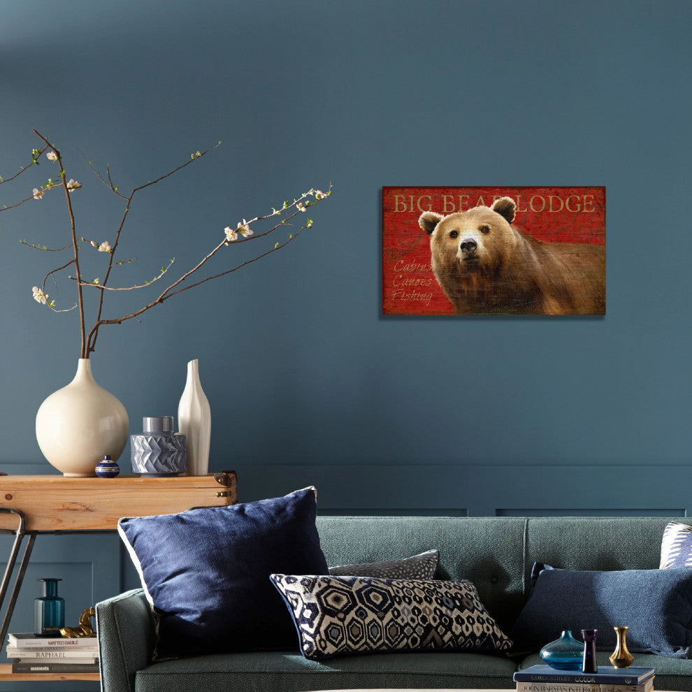 Distressed Bear Wood Wall Decor