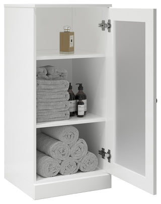 16.5" Bathroom Cabinet With Frosted Glass Doors, White