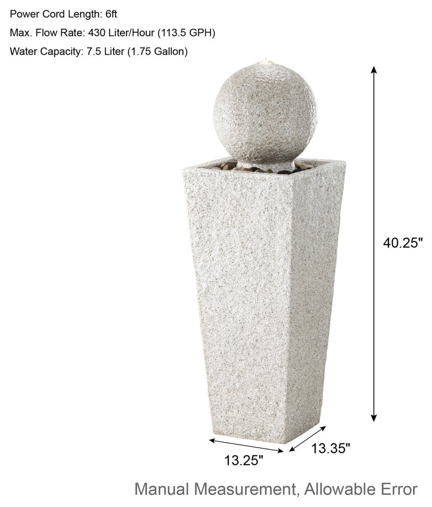 Faux Terrazzo Polyresin Outdoor Fountain