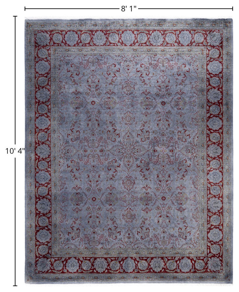 Overdyed One-of-a-Kind Hand-Knotted Area Rug Gray, 8' 1" x 10' 4"
