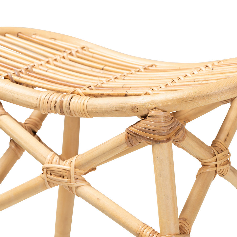 Cassie Natural Brown Rattan Counter Stool