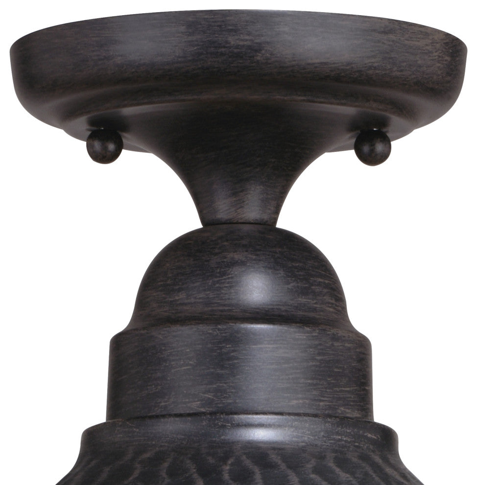 Outland 12" Outdoor Semi Flush Aged Iron and Light Gold