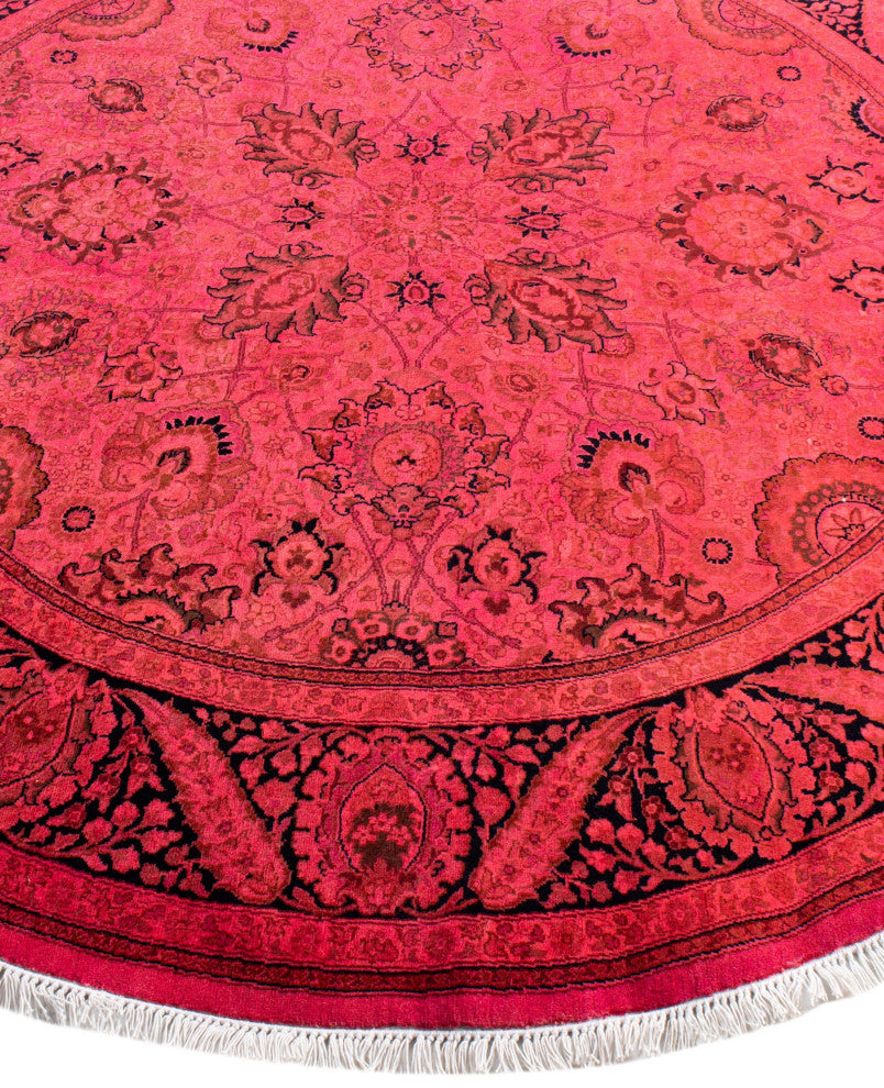 Overdyed One-of-a-Kind Hand-Knotted Area Rug Pink, 6' 1" x 6' 1"