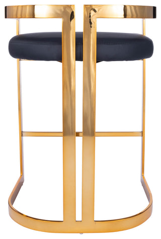 Clarence Gold and Black Faux Leather Counter Stool
