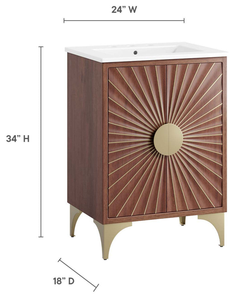 Daylight 24" Bathroom Vanity, White Walnut