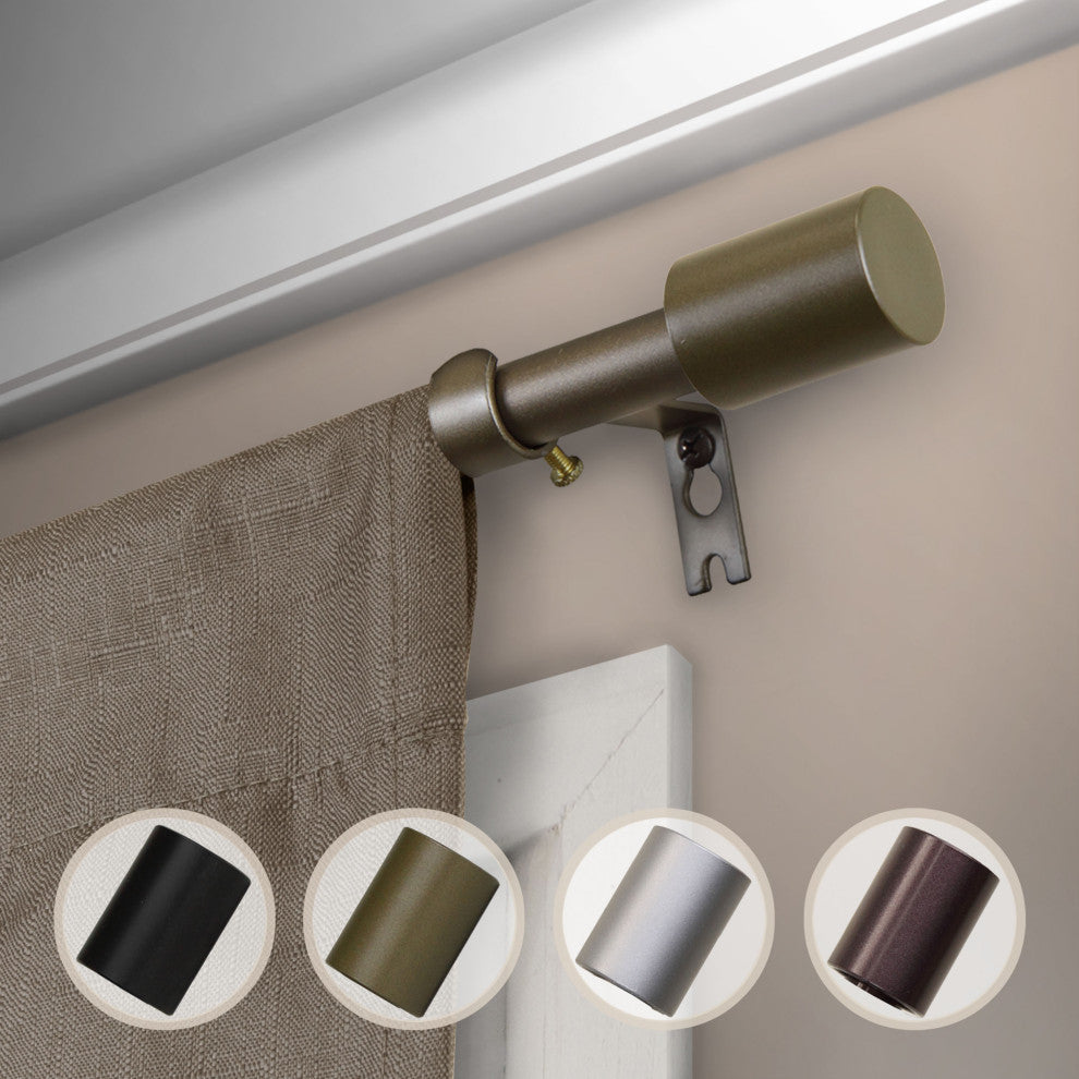 Nora 5/8" Curtain, Rod, Antique Gold, 18-28"