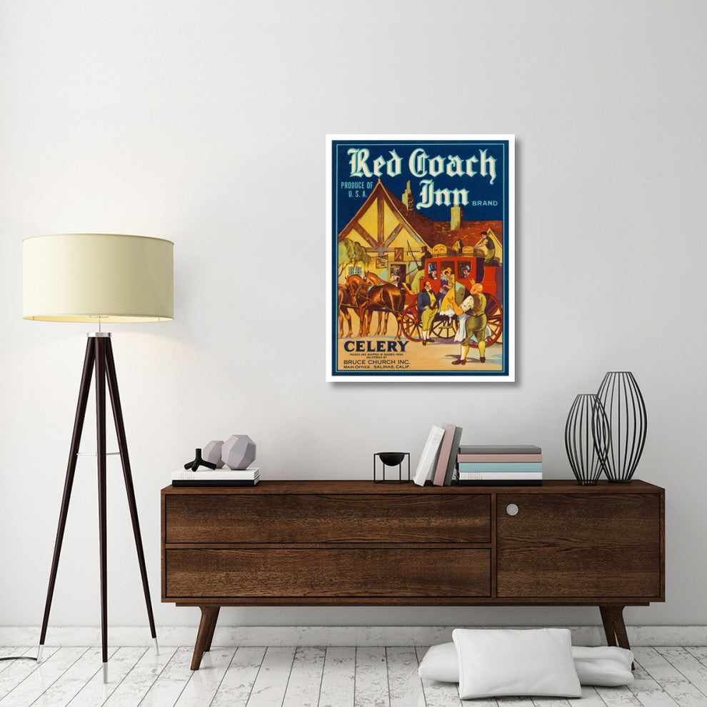 "Red Coach Inn Celery" Digital Paper Print by Retrolabel, 32"x42"