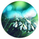 Little White Flowers On Green, Landscape Large Disc Metal Wall Art, 36"