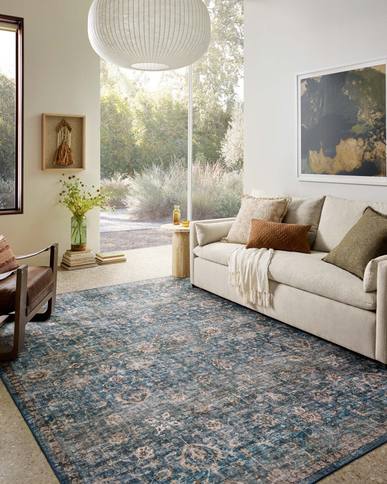 Loloi Washable Anniston Lagoon/Natural Rug, 6'x9'
