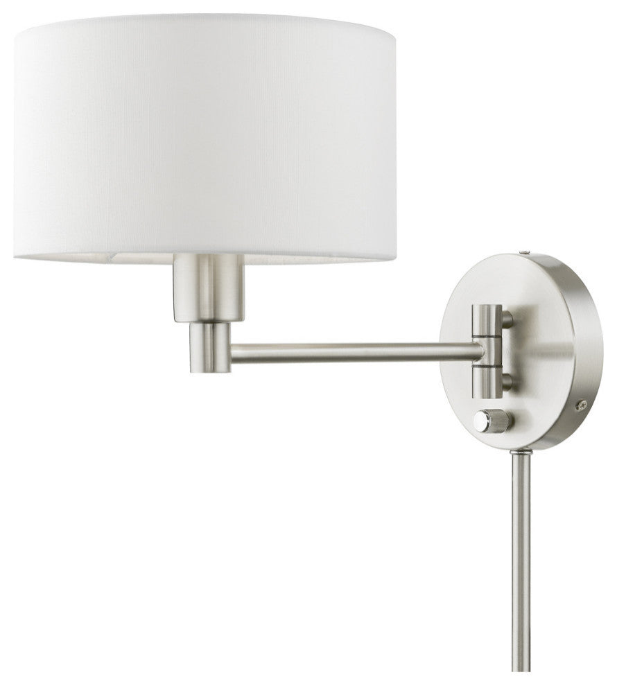 1 Light Brushed Nickel Swing Arm Lamp