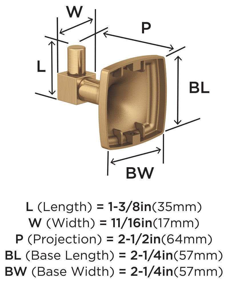 Stature Transitional Single Robe Hook, Champagne Bronze
