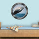 VWAQ Whale Porthole Wall Decal Ocean View, Window Cling Sticker PO2