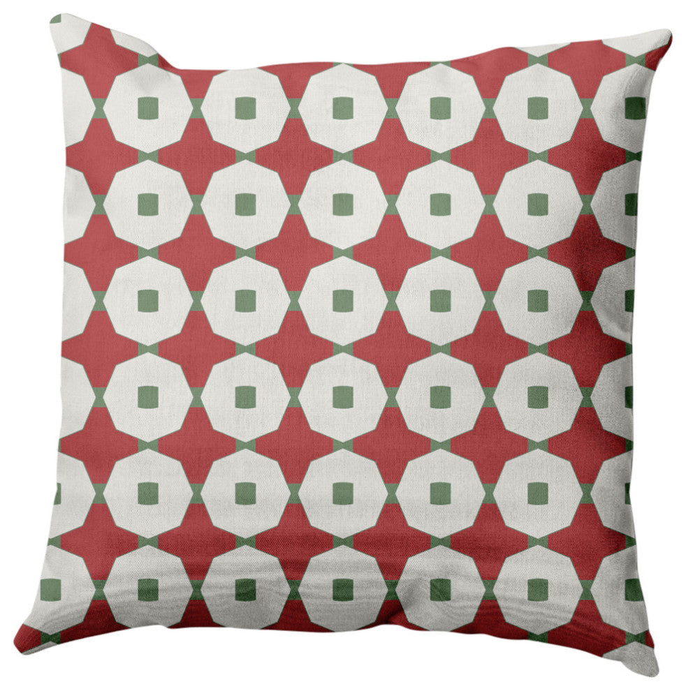 Button Up Decorative Throw Pillow, Ligonberry Red, 16"x16"