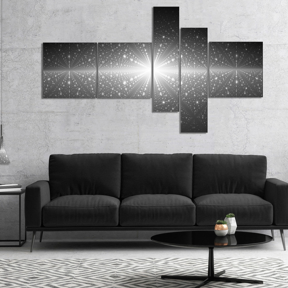 Stardust and Bright Shining Stars, Abstract Wall Art Canvas, 60"x32", 5 panels