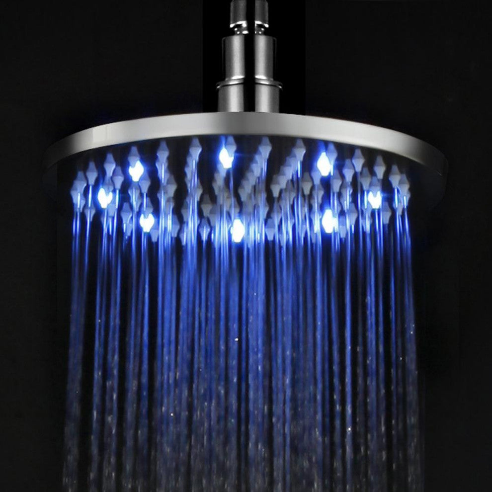 ALFI Brand LED8R-PC Polished Chrome 8" Round Multi Color LED Rain Shower Head