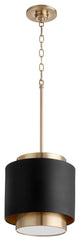Quorum 8010-6980 One Light Pendant, Black Aged Brass Finish