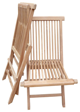 Seven Seas Teak Folding Side Chair, Set of 2