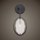 Mid Century Modern Glass Oval Wall Sconce, Wavy Bronze Gold White Abstract