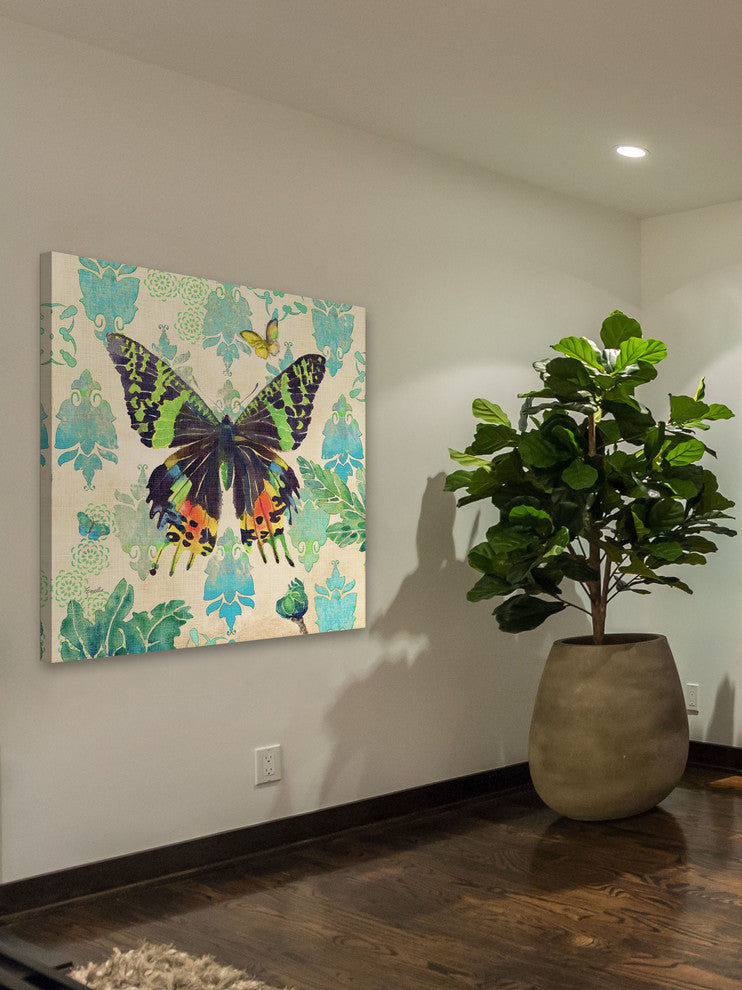 "Madagascar Sunset Butterfly 2" Painting Print on Canvas by Evelia