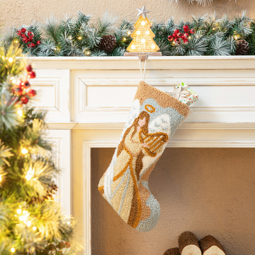 20.00"L Hooked Stocking, Angel