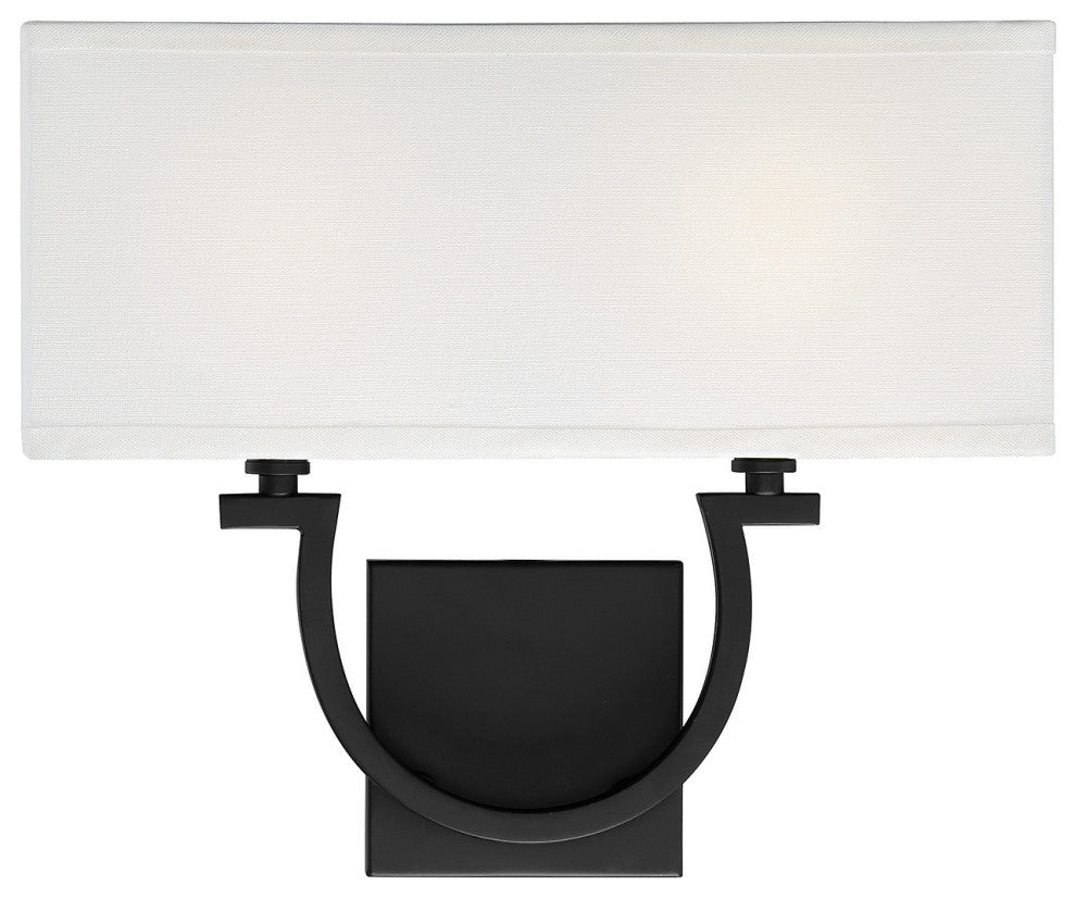 Rhodes 2-Light Matte Black Sconce
