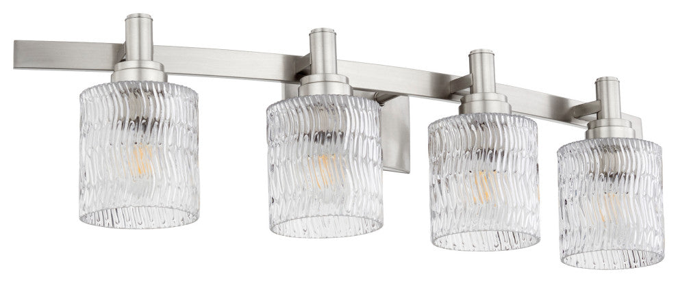 Quorum 5184-4-65 Four Light Vanity, Satin Nickel Finish