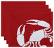 18"x14" Crab Dip, Animal Print Placemat, Set of 4, Coral