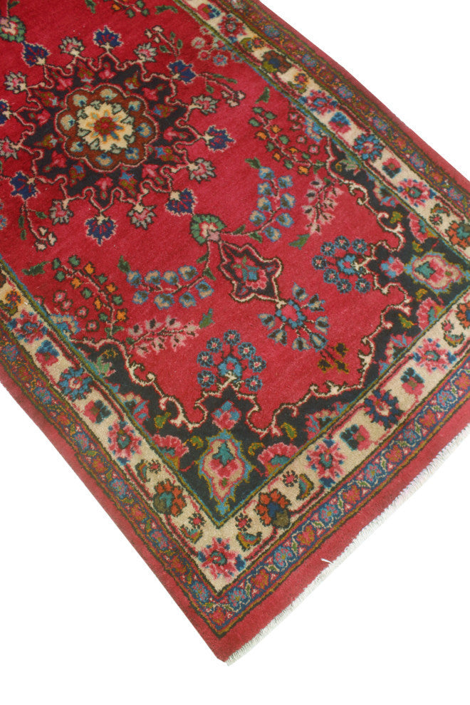 Fine Vintage Distressed Bradburn Red/Beige Rug, 2'7x5'4