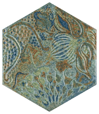 Gaudi React Hex Ocean Porcelain Floor and Wall Tile