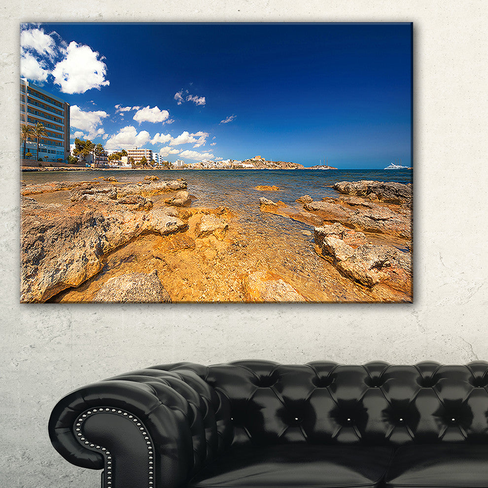 "Paradise Beach in Ibiza Island" Seashore Photo Wall Art, 32"x16"