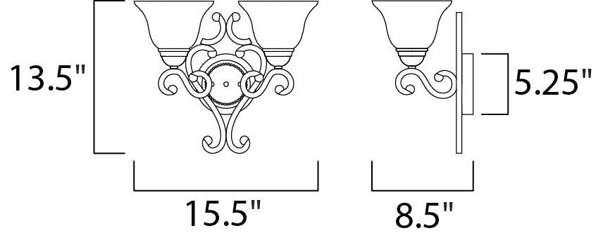 Maxim Manor 2-Light Wall Sconce in Oil Rubbed Bronze - 12212FIOI