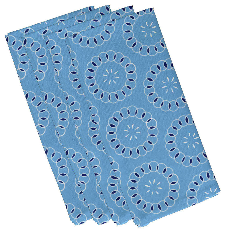 Happiness Is? Floral Print Napkin, Sky, Set of 4